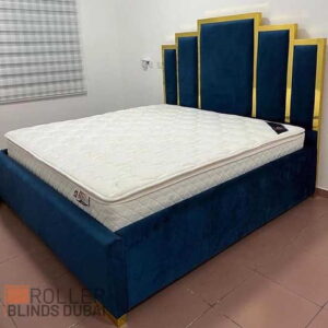 Blue Bed With Golden Head Lining